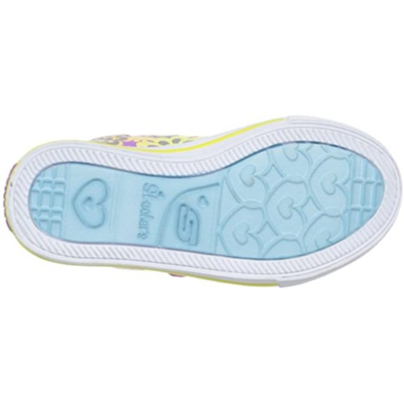 NEW Skechers Baby Twinkle Toes Glint Gleam Light Up Glitter Stud Pastel Rainbow - Picture 6 of 7